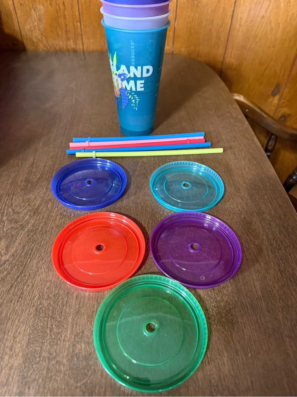 2020 Starbucks Hawaii Collection 24oz Set Of 5 Reusable Cold Cups With Straws - Picture 10 of 10
